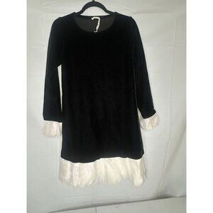 MONNALISA Black Velvet Long Sleeve PARTY DRESS Size Women’s Medium ITALY $382